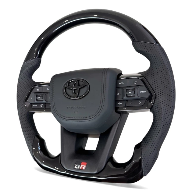 Анатомический руль для Toyota Land Cruiser 100, Prado 120. GR. Рояльный лак. Подушка из кожи - черный логотип. В сборе. - Фото 3 Анатомический руль для Toyota Land Cruiser 100, Prado 120. GR. Рояльный лак. Подушка из кожи - черный логотип. В сборе. - изображение 3
