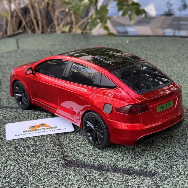 Інерційна металопластикова машинка PM3417 Tesla Model Х на радіокеруванні з зарядною станцією Червона - зображення 6