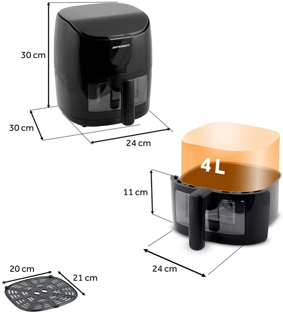 Frytkownica beztłuszczowa Berdsen BD-658 Czarna - obraz 3