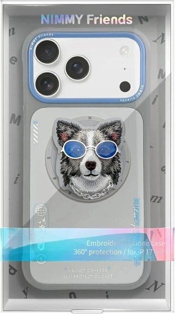 Панель Nimmy Glasses Cool Dog MagSafe для Apple iPhone 17 Pro Gray (6971080314452) - зображення 2