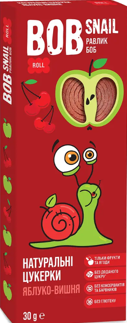 Натуральные конфеты Bob Snail Яблочно-Вишневые, 30 г - Фото 2 Натуральные конфеты Bob Snail Яблочно-Вишневые, 30 г - изображение 2