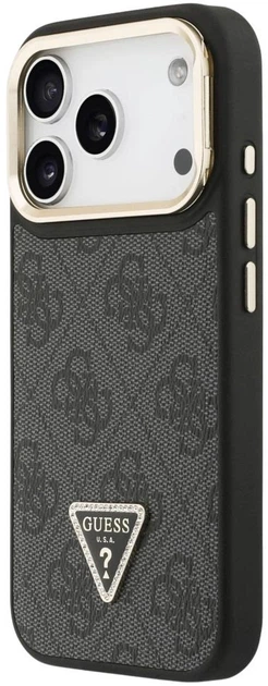 Панель Guess 4G PU Triangle Logo & Stand Camera Magsafe для Apple iPhone 17 Pro Max Black (3666339534424) - зображення 2