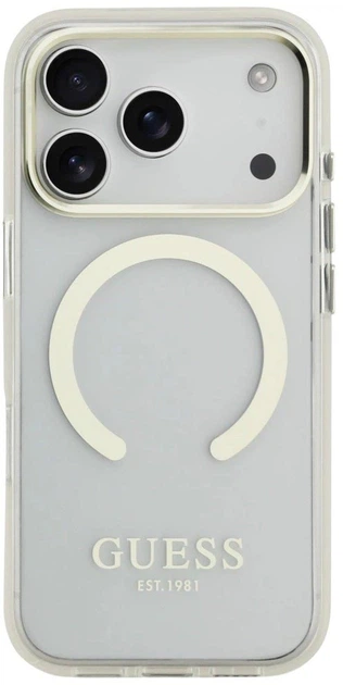 Etui Guess Metal Outline MagSafe case do Apple iPhone 17 Pro Gold (3666339538606) - obraz 3