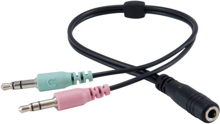 Słuchawki Conceptronic Stereo 3.5 mm Wired Headset + Kabel Rozdzielający Czarne (POLONA02BA) - obraz 2