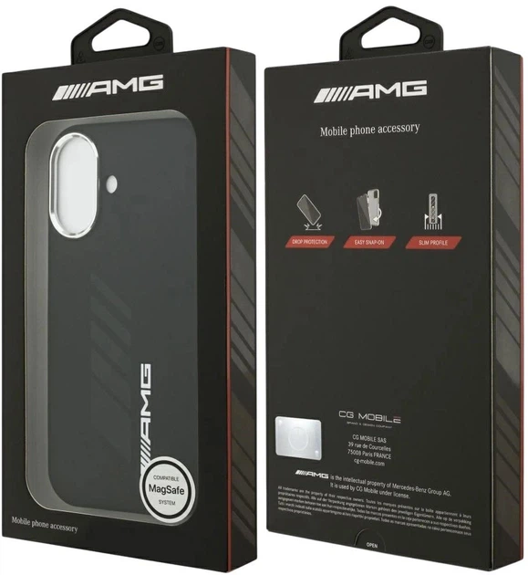 Etui AMG Silicone Oversize Rhombs MagSafe do Apple iPhone 17 Black (3666339542146) - obraz 8