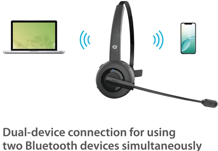 Навушники Conceptronic Bluetooth Mono Headset Wireless with Charging Dock Black (POLONA03BD) - зображення 4