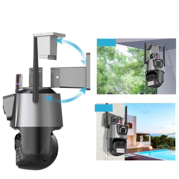 Уличная охранная WIFI камера видеонаблюдения (8MP, Full HD) Dual Lens / Поворотная IP камера с 2 объективами - изображение 4