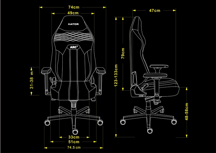 Крісло для геймерів Hator Arc 3 S PU Black (HTC3400S) - зображення 13