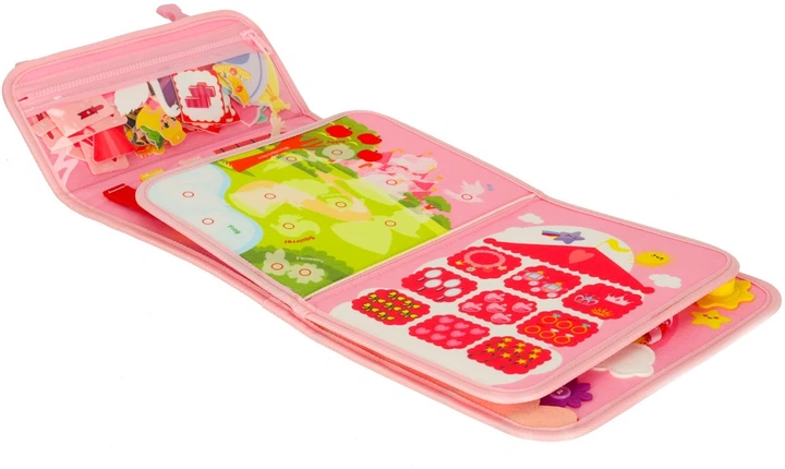 Сенсорна маніпуляційна дошка KIK Montessori валіза-рюкзак Рожева (5903039765375) - зображення 4