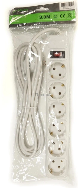Listwa zasilająca PowerPlant 3 m 6 gniazdek (PPSA10M30S6) - obraz 2