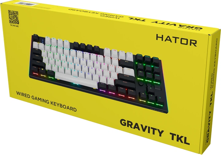 Klawiatura przewodowa Hator Gravity TKL US layout USB Black (8721249196003) - obraz 8