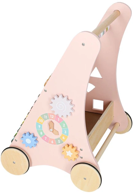 Pchacz drewniany KIK z liczydłem Różowy (5903039767942) - obraz 4