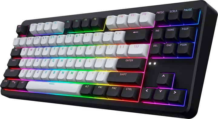 Klawiatura bezprzewodowa Hator Rockfall 3 Mecha TKL Orange Wireless/Bluetooth/USB US layout Black (8721249230028) - obraz 3