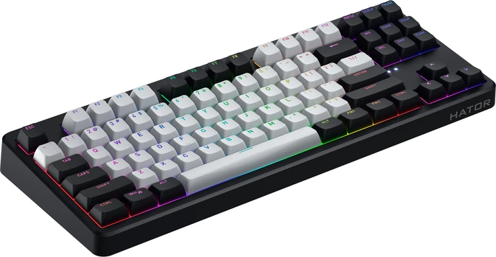 Klawiatura bezprzewodowa Hator Rockfall 3 Mecha TKL Orange Wireless/Bluetooth/USB US layout Black (8721249230028) - obraz 4