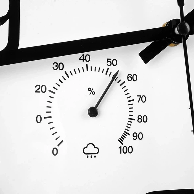 Настінний годинник Vilde 569614 з термометром гігрометром Білий 30 см (5904316455286) - зображення 6