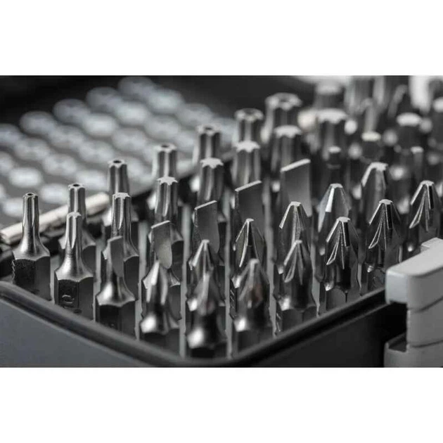 Комплект бит 1/4 дюйма 25 мм SL PH PZ Torx HEX SQ CrV 50 штук Hogert (HT1R461) - изображение 4