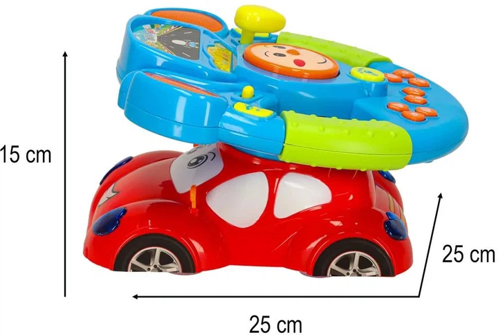 Zabawka interaktywna KIK Kierownica symulator muzyka światła projektor (5903039759206) - obraz 7