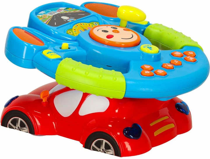 Zabawka interaktywna KIK Kierownica symulator muzyka światła projektor (5903039759206) - obraz 5