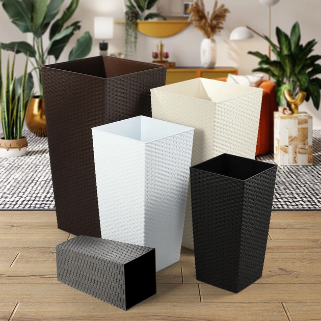 Donice na kwiaty z wkładem Kadax Pesaro K8068 30 cm + 35 cm + 40 cm Grafit - obraz 6