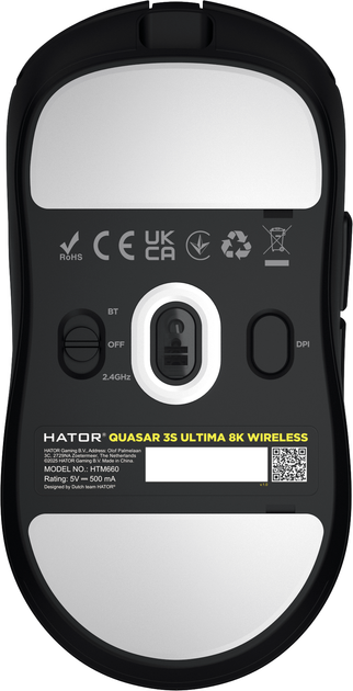 Mysz HATOR Quasar 3S Ultima 8K Wireless Black (HTM660) - obraz 5
