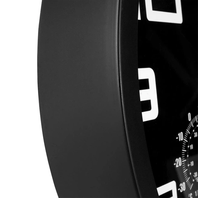 Настінний годинник Vilde 569613-C з термометром гігрометром Чорний 25 см (5904316455309) - зображення 5