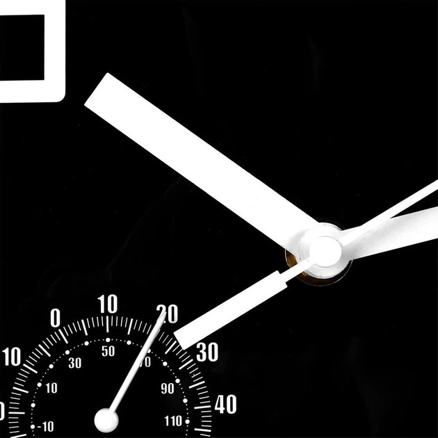 Настінний годинник Vilde 569613-C з термометром гігрометром Чорний 25 см (5904316455309) - зображення 6