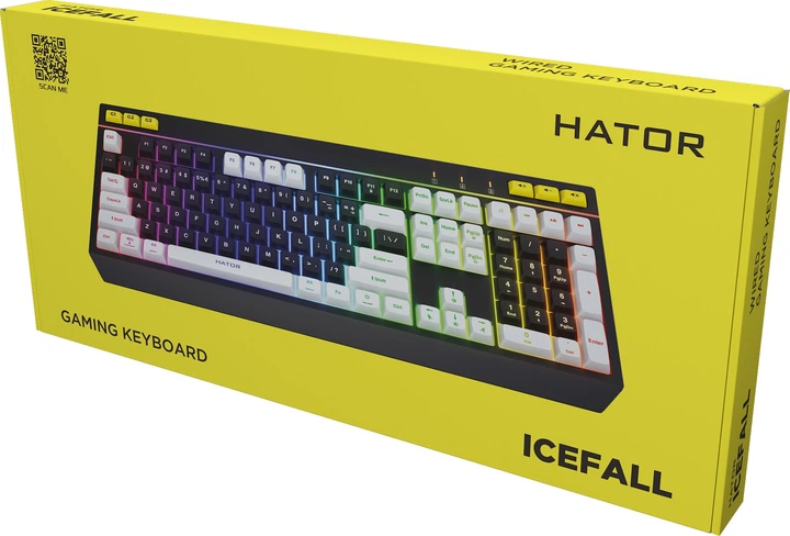 Klawiatura przewodowa HATOR Icefall US layout USB Black/White (HTK400US) - obraz 6