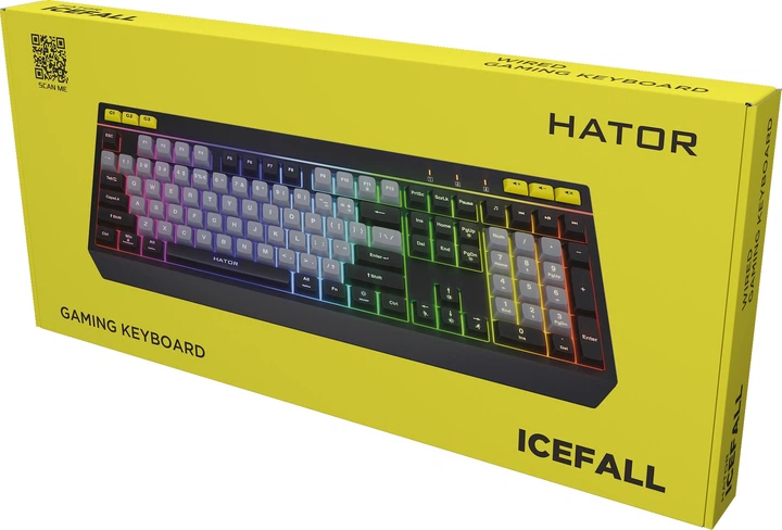 Klawiatura przewodowa HATOR Icefall US layout USB Black/Grey (HTK401US) - obraz 6