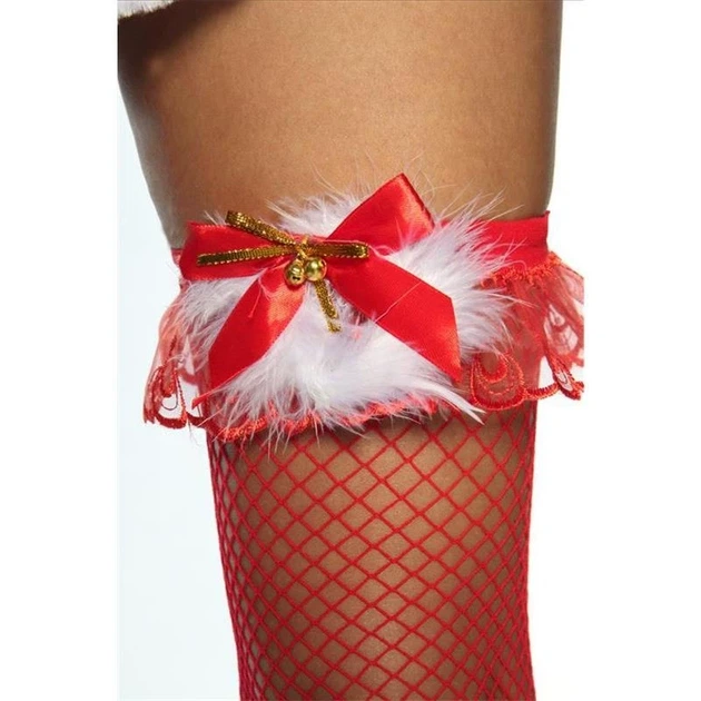 Панчохи в сіточку новорічні з бантиком Honey Fashion Accessories S/M/L червоні (10к060) - изображение 2