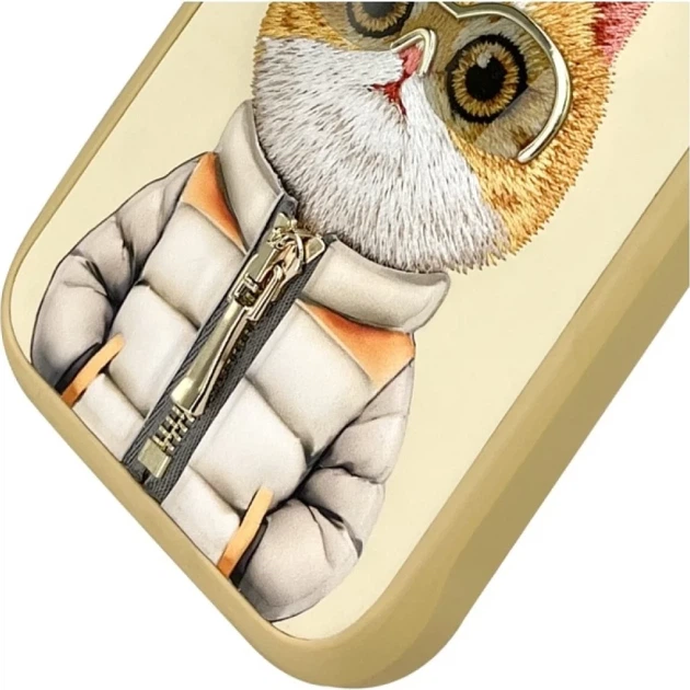 Etui plecki Nimmy Cool&Cute 2.0 Cat do Apple iPhone 16 Pro Max Khaki (6971080319471) - obraz 5