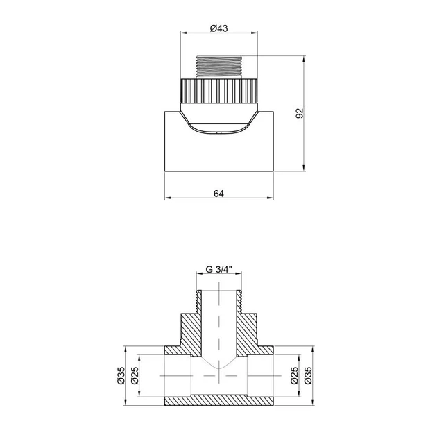 Трійник PPR Thermo Alliance 25х3/4"х25 ЗР - зображення 2