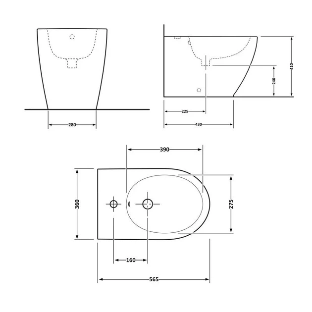 Біде підлогове Qtap Robin 560x355x410 White QT13442141CW - изображение 2