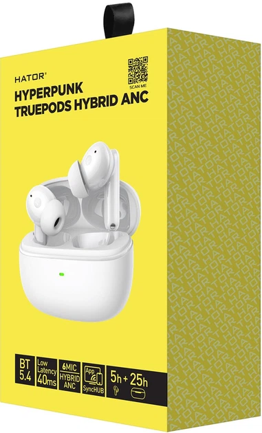 Słuchawki Hator Hyperpunk Truepods Hybrid ANC White (8721249196560) - obraz 5