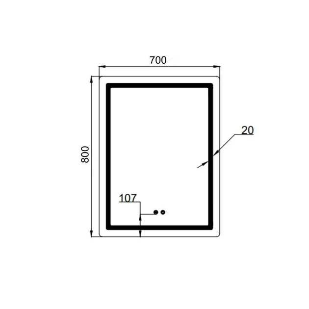 Дзеркало Qtap Mideya (MI2) 700х800 з LED-підсвічуванням Touch, з антизапотіванням, димером, рег. яскравості QT2078DCF7080 - Фото 2 Дзеркало Qtap Mideya (MI2) 700х800 з LED-підсвічуванням Touch, з антизапотіванням, димером, рег. яскравості QT2078DCF7080 - изображение 2