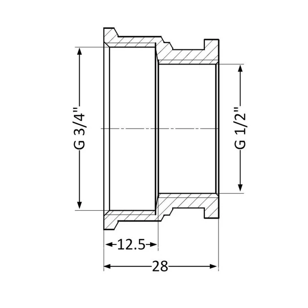 Муфта Thermo Alliance Standart 1/2"х3/4" ВР SD4051520 - изображение 2