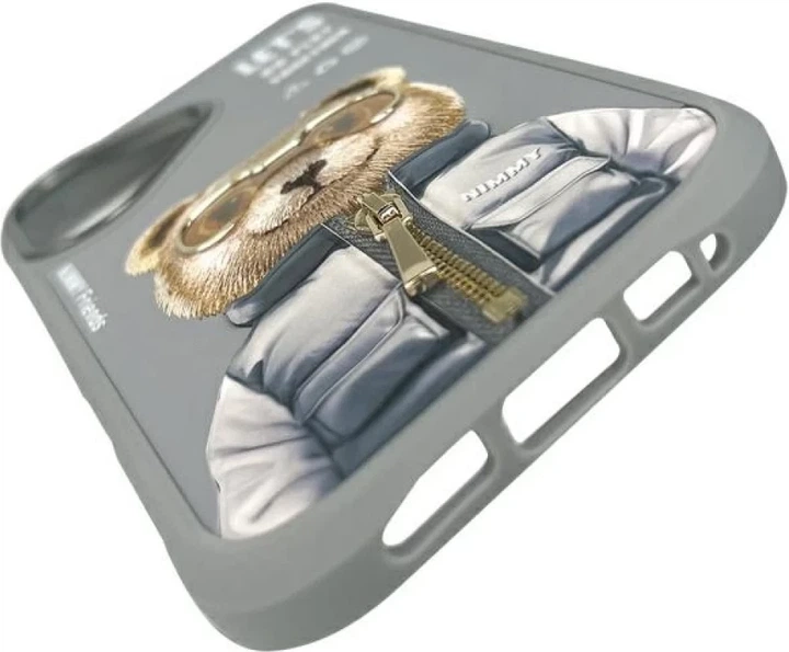 Etui plecki Nimmy Cool&Cute 2.0 Bear do Apple iPhone 16 Grey (6971080319488) - obraz 5