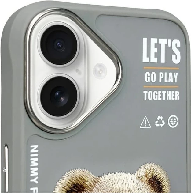 Etui plecki Nimmy Cool&Cute 2.0 Bear do Apple iPhone 16 Grey (6971080319488) - obraz 6
