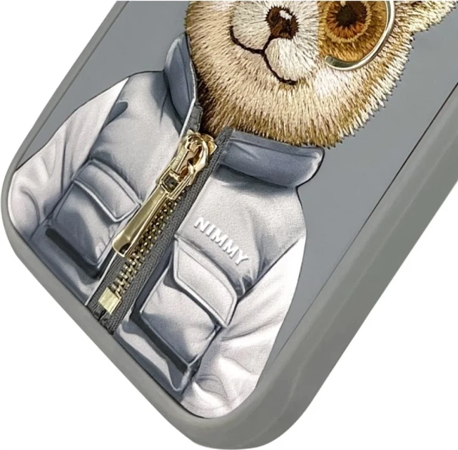 Etui plecki Nimmy Cool&Cute 2.0 Bear do Apple iPhone 16 Pro Grey (6971080319495) - obraz 5