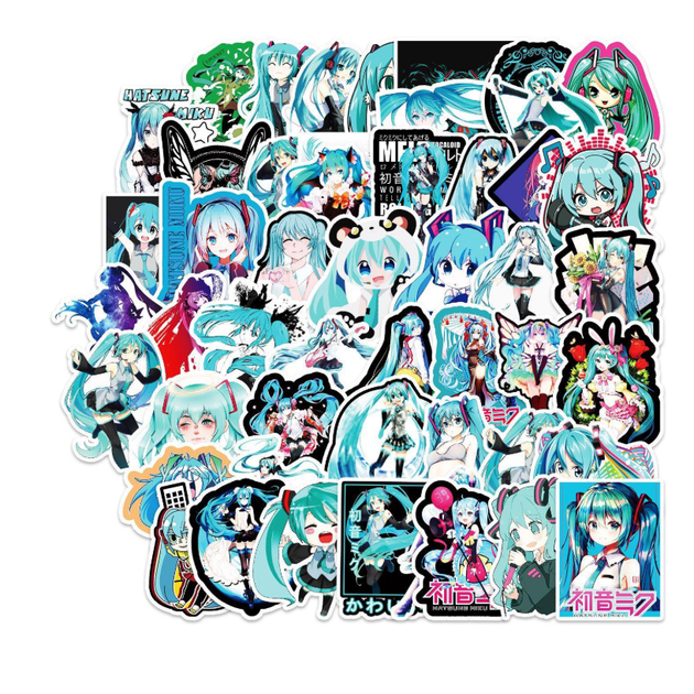 Стикеры Хатсуне Мику Хацунэ Hatsune Miku стикерпак наклейки набор наклейок 50 шт - изображение 2