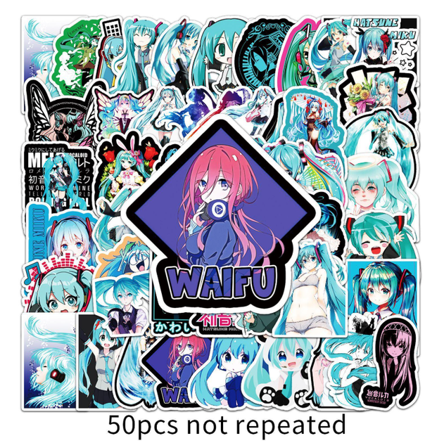 Стикеры Хатсуне Мику Хацунэ Hatsune Miku стикерпак наклейки набор наклейок 50 шт - изображение 3