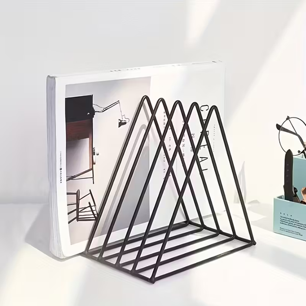 Підставка металева для файлів, книг, журналів, документів. Трикутний тримач на 5 відділів - Фото 1 Підставка металева для файлів, книг, журналів, документів. Трикутний тримач на 5 відділів - зображення 1