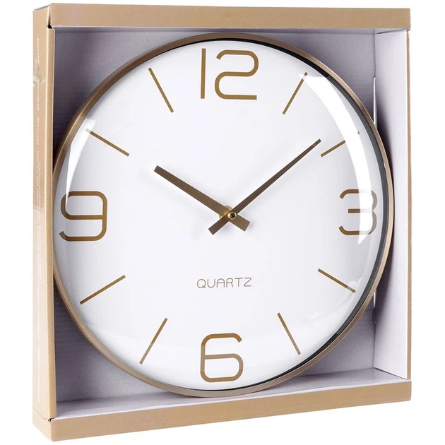 Настінний годинник Vilde 569610-B Білий Золотий 30 см (5904316455248) - зображення 8