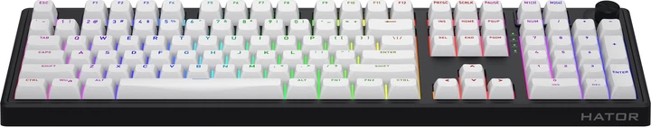 Klawiatura bezprzewodowa HATOR Skyfall 100 Aurum Lemon US layout Wireless/Bluetooth/USB Black-White (HTK3100) - obraz 3