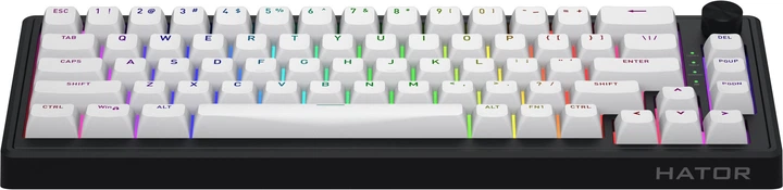 Klawiatura bezprzewodowa HATOR Skyfall 65 Aurum Sterling US layout Wireless/Bluetooth/USB Black-White (HTK3160) - obraz 3