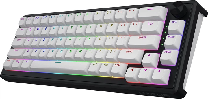 Klawiatura bezprzewodowa HATOR Skyfall 65 Aurum Sterling US layout Wireless/Bluetooth/USB Black-White (HTK3160) - obraz 4