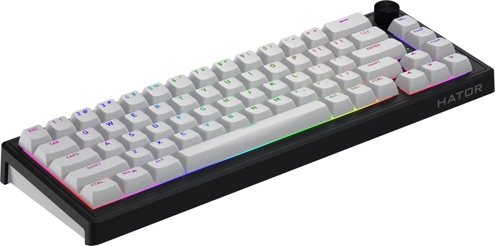 Klawiatura bezprzewodowa HATOR Skyfall 65 Aurum Sterling US layout Wireless/Bluetooth/USB Black-White (HTK3160) - obraz 5