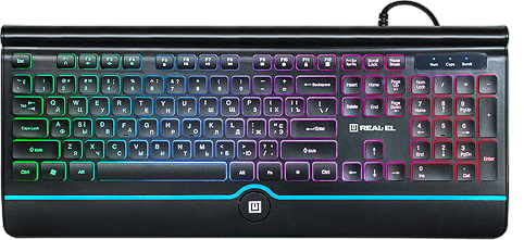 Клавіатура REAL-EL Comfort 8000 Backlit Ukr RGB Black (EL123100033) - Фото 3 Клавіатура REAL-EL Comfort 8000 Backlit Ukr RGB Black (EL123100033) - зображення 3