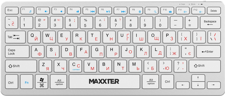 Клавіатура бездротова Maxxter KBW-C01S-UA Silver - изображение 3