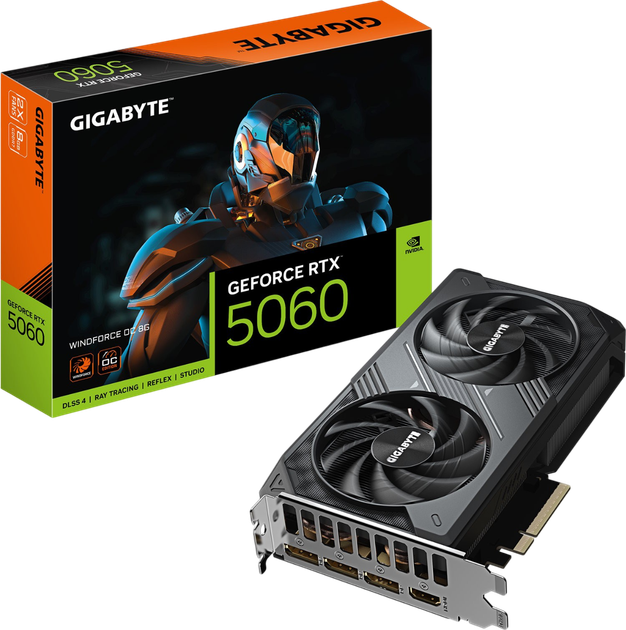 Відеокарта GeForce RTX 5060 8GB Gigabyte WINDFORCE OC (GV-N5060WF2OC-8GD) - изображение 3