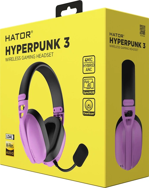 Słuchawki Hator Hyperpunk 3 Wireless Cyber Violet (8721249230660) - obraz 9